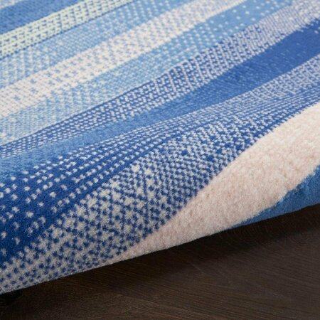 Homeroots 4 x 6 ft. Blue & Ivory Halftone Stripe Area Rug 385874